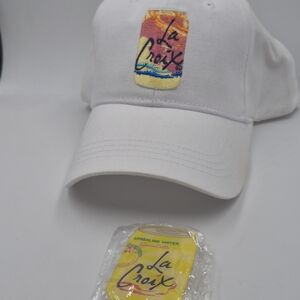 La Croix White Women Cap Hat And Magnet New Set Summer